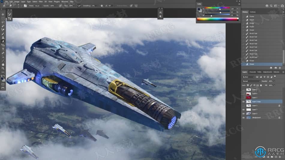 星际舰队概念艺术数字绘景技术训练视频教程 PS教程 第10张