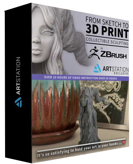 【中英字幕】Zbrush从概念草图到3D打印雕塑工作流程视频教程 3D 第1张