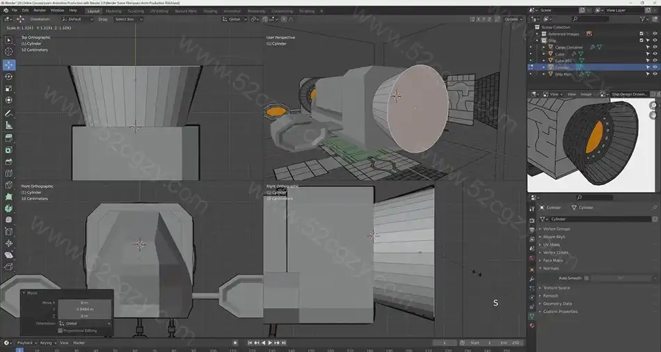 Blender 2.9-太空飞船登陆动画制作完整工作流程视频教程 3D 第3张