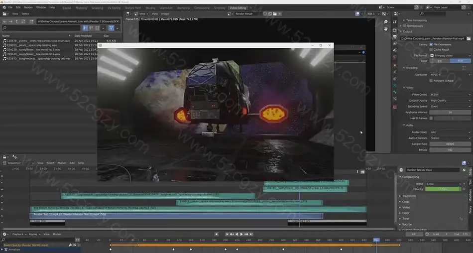Blender 2.9-太空飞船登陆动画制作完整工作流程视频教程 3D 第5张