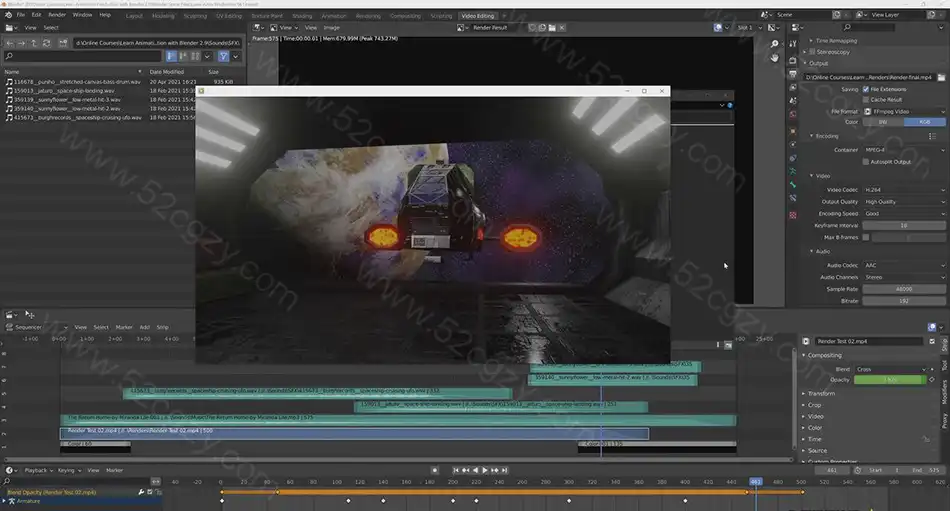 Blender 2.9-太空飞船登陆动画制作完整工作流程视频教程 3D 第6张