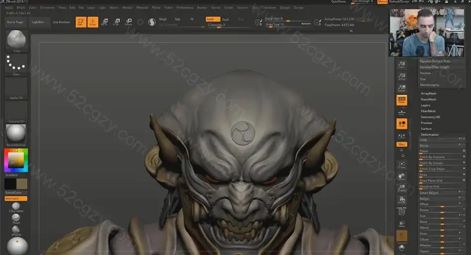 ZBrush教程-死灵战士硬表面建模雕刻3D打印制作视频教程 3D 第6张