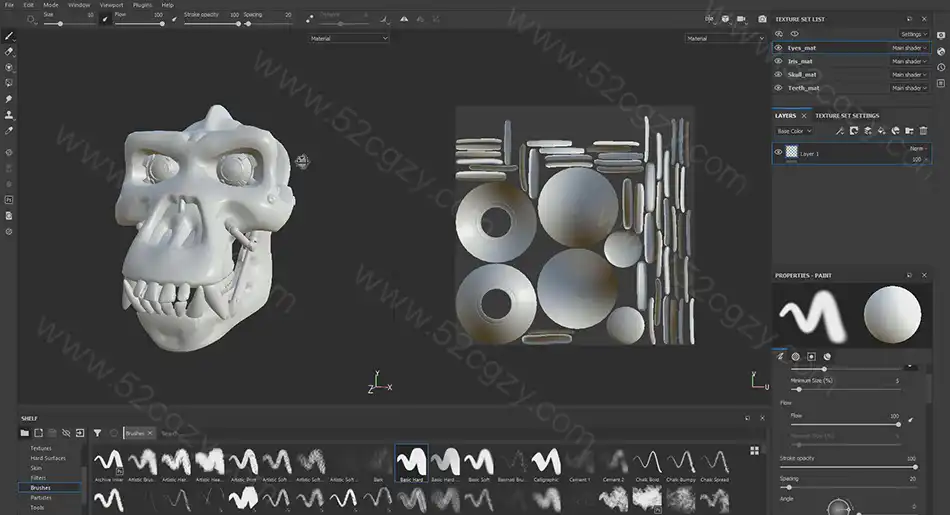 ZBrush教程-大猩猩骷髅机械头骨建模雕刻视频ZBrush教程 3D 第5张