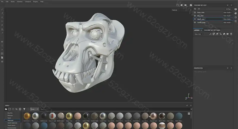 ZBrush教程-大猩猩骷髅机械头骨建模雕刻视频ZBrush教程 3D 第6张