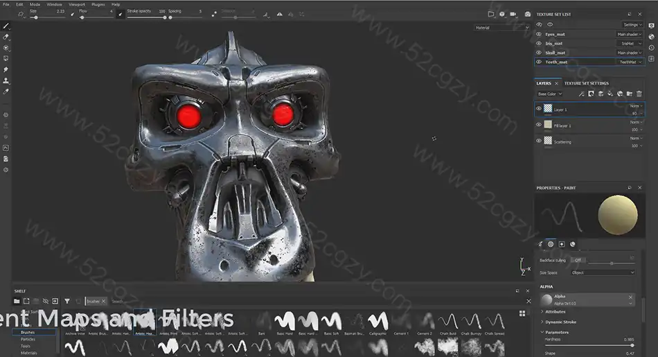 ZBrush教程-大猩猩骷髅机械头骨建模雕刻视频ZBrush教程 3D 第7张