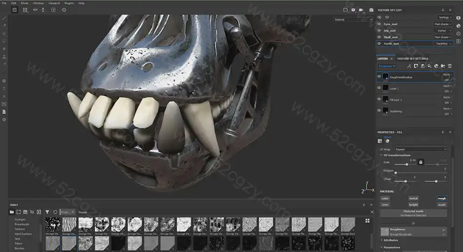 ZBrush教程-大猩猩骷髅机械头骨建模雕刻视频ZBrush教程 3D 第8张