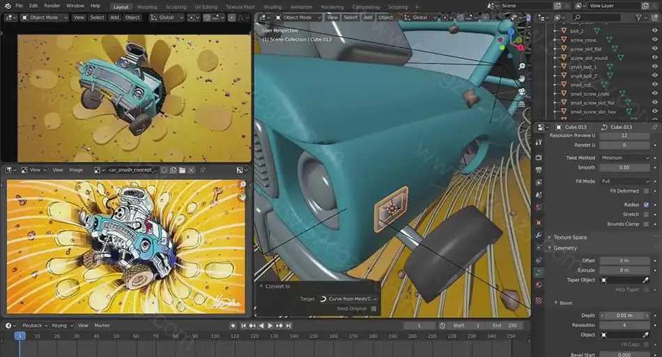 【中文字幕】Blender 3D卡通渲染风格艺术设计大师级视频教程 3D 第9张