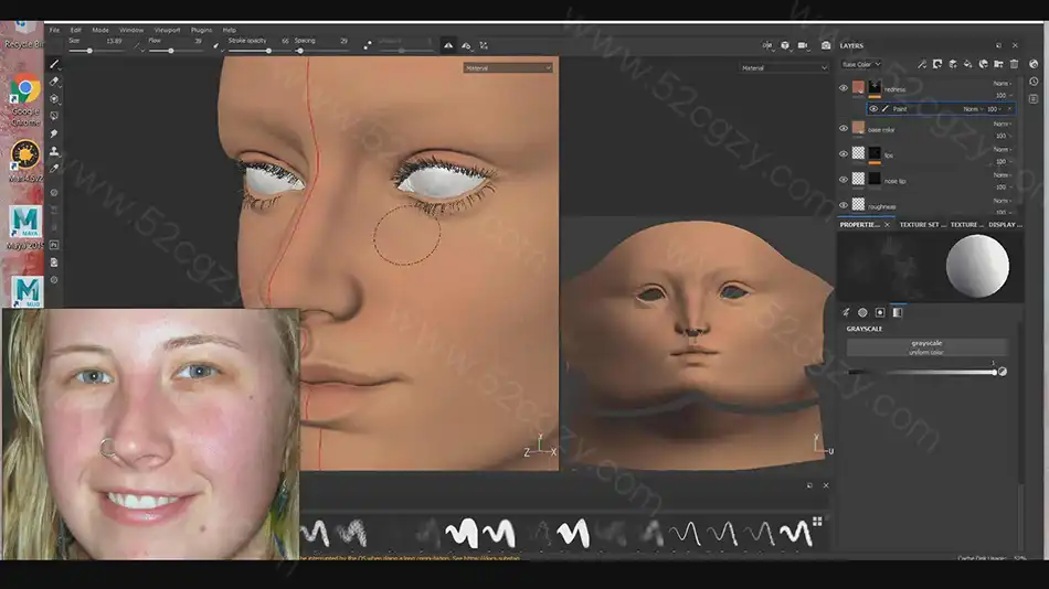 【中英字幕】ZBrush教程女性游戏角色建模材质渲染视频教程 3D 第4张