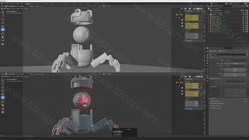 Blender教程-科幻游戏机器人无人机完整制作工作流程视频教程 3D 第10张