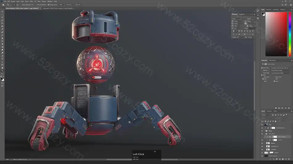 Blender教程-科幻游戏机器人无人机完整制作工作流程视频教程 3D 第11张