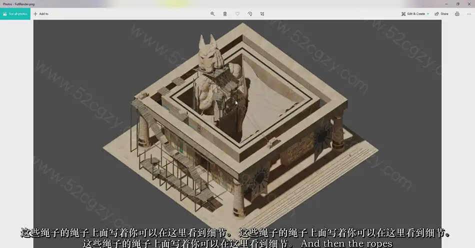 【中英字幕】Blender 3D失落的神庙完整实例制作工作流视频教程 3D 第3张