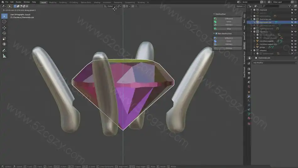 【中英字幕】Blender中创建3D奢华珠宝模型视频教程 3D 第3张