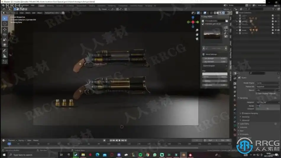 Blender与Substance painter三管游戏手枪实例制作视频教程 3D 第14张