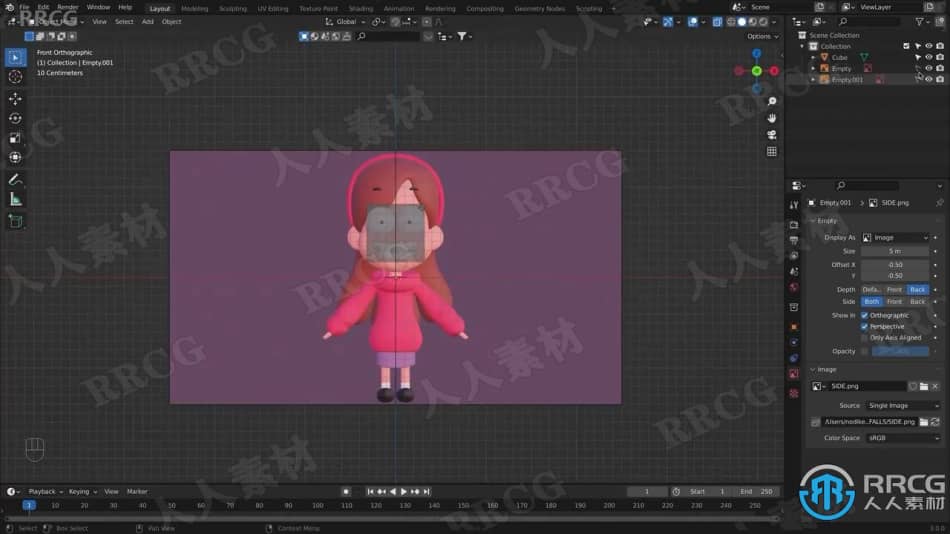 Blender《怪诞小镇》动画女孩梅宝建模制作视频教程 3D 第2张