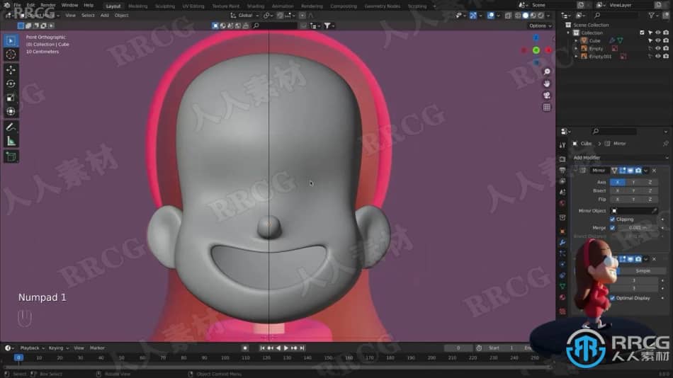 Blender《怪诞小镇》动画女孩梅宝建模制作视频教程 3D 第3张