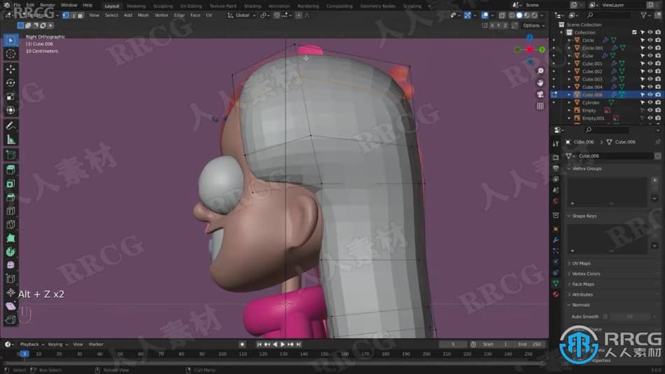 Blender《怪诞小镇》动画女孩梅宝建模制作视频教程 3D 第6张