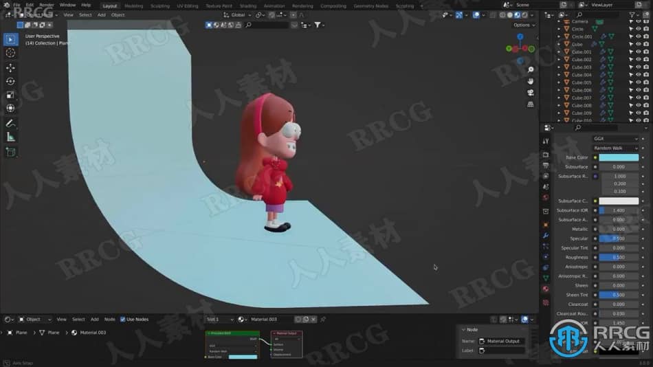 Blender《怪诞小镇》动画女孩梅宝建模制作视频教程 3D 第8张