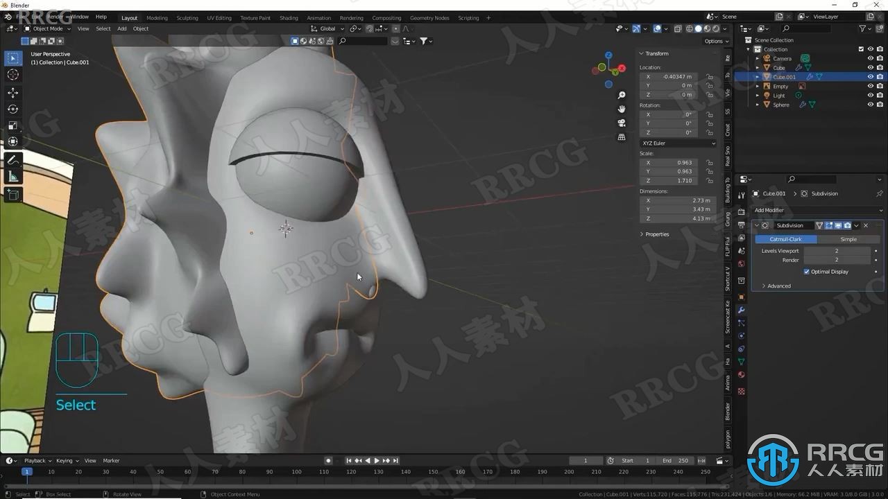 Blender《瑞克和莫蒂》动画角色建模制作视频教程 3D 第2张