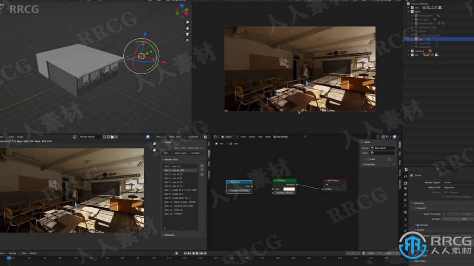 Blender白天室内场景照明渲染技术视频教程 3D 第3张