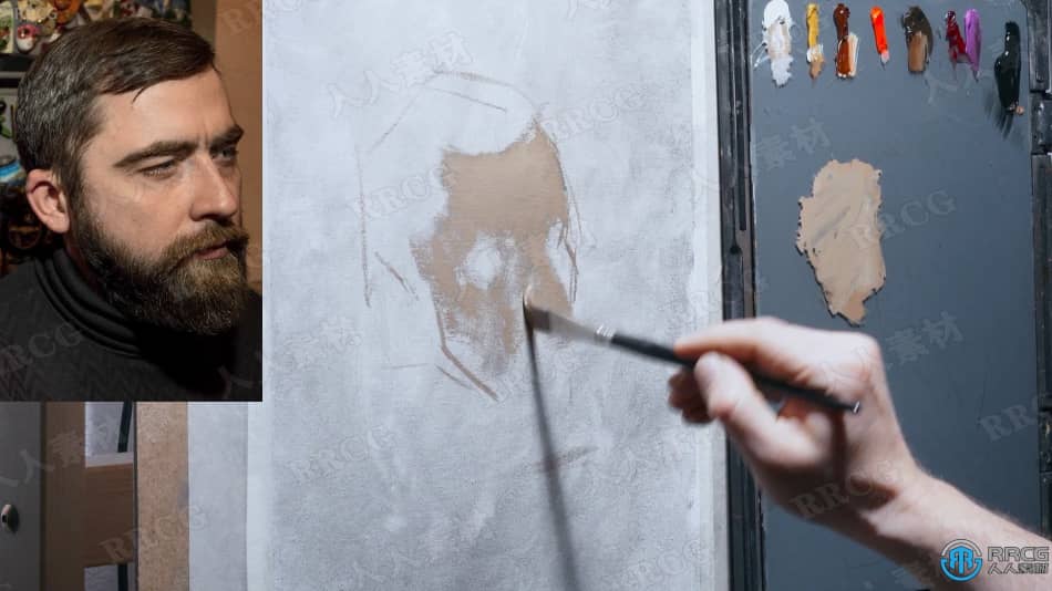 Arthur Gain画师男性肖像油画绘画实例训练视频教程 CG 第2张