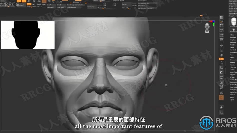 【中文字幕】Zbrush脸部面部雕刻建模全面训练视频教程 3D 第5张