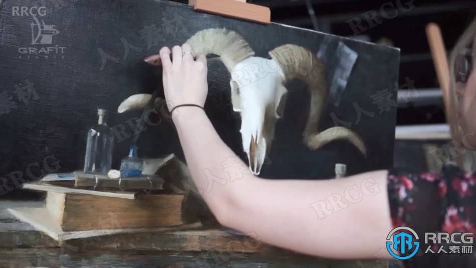 Ksenya Istomina画师骷髅静物传统绘画艺术视频教程 CG 第7张