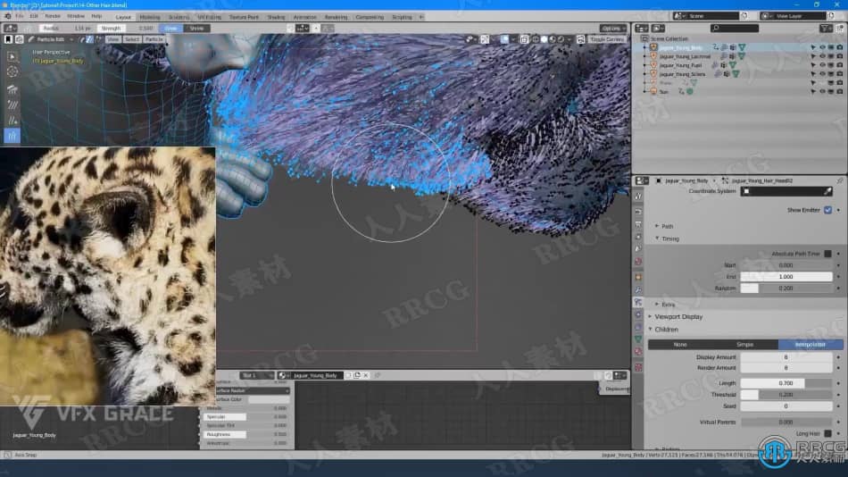 Blender美洲豹动物毛发实例制作视频教程 3D 第8张