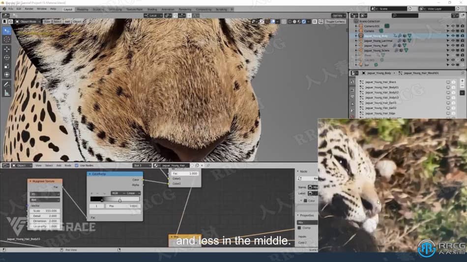 Blender美洲豹动物毛发实例制作视频教程 3D 第6张