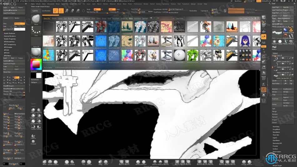 Zbrush与Blender概念艺术武器建模设计视频教程 3D 第8张