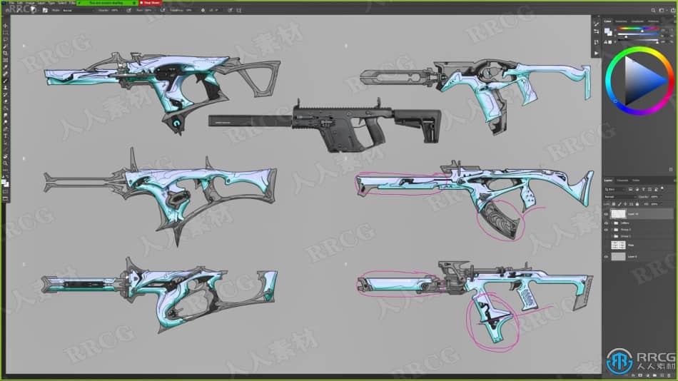 Zbrush与Blender概念艺术武器建模设计视频教程 3D 第19张