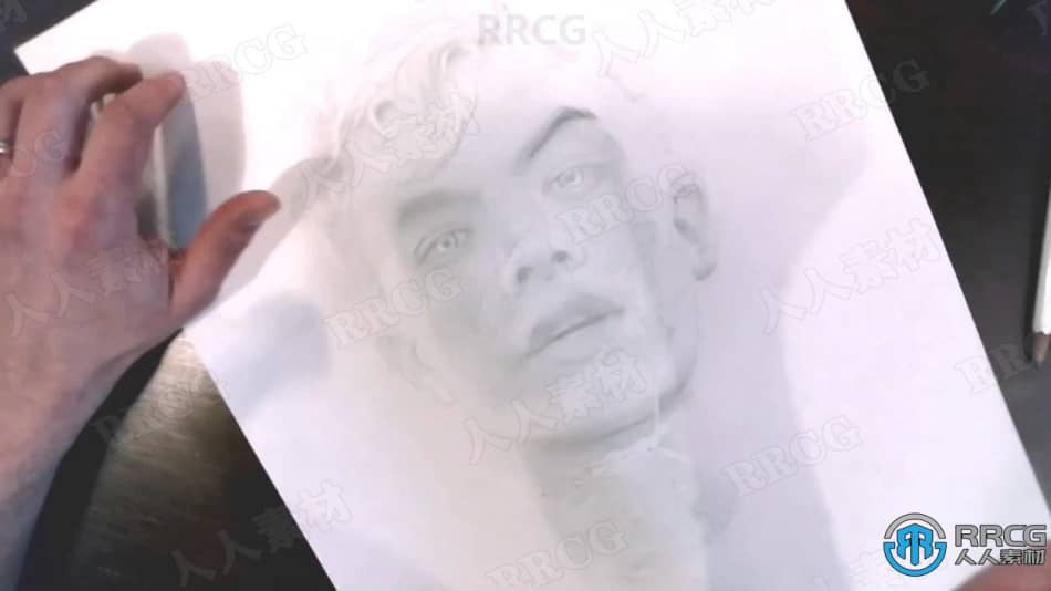 烟雾石墨风格铅笔写实肖像传统绘画工作流程视频教程 CG 第5张