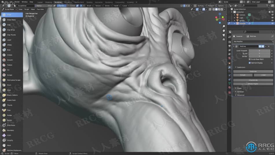 Blender逼真角色雕刻技术训练视频教程 3D 第4张