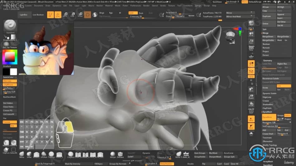 Zbrush从头开始学习3D角色雕刻技术视频教程 3D 第9张
