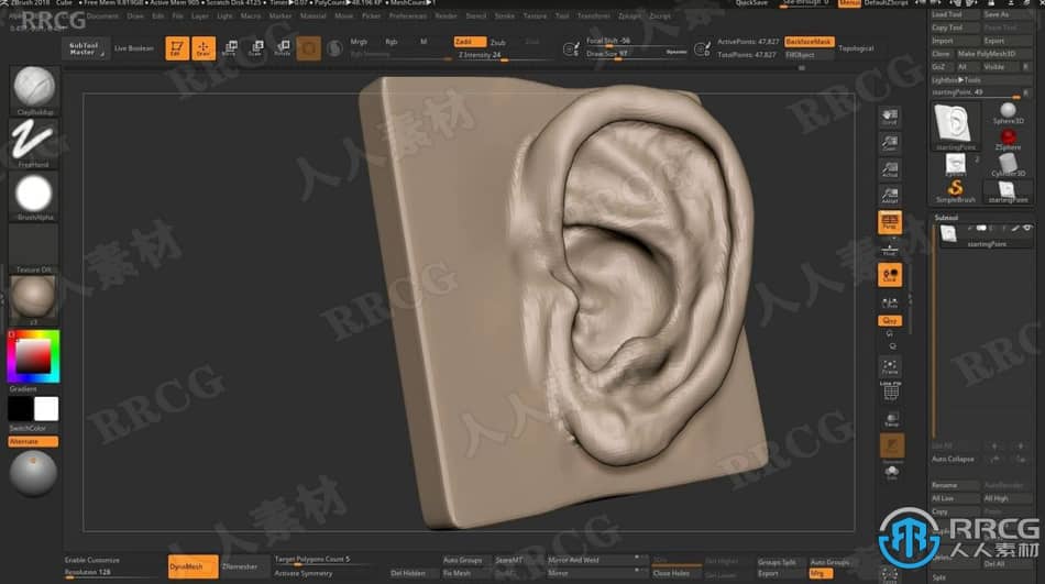 Zbrush面部五官特征雕刻技术训练视频教程 3D 第8张