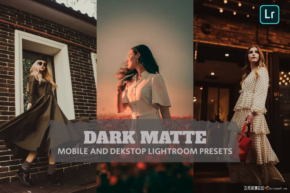 【Lightroom预设】深色哑光情绪人像后期调色Dark Matte Lightroom Presets LR预设 第1张